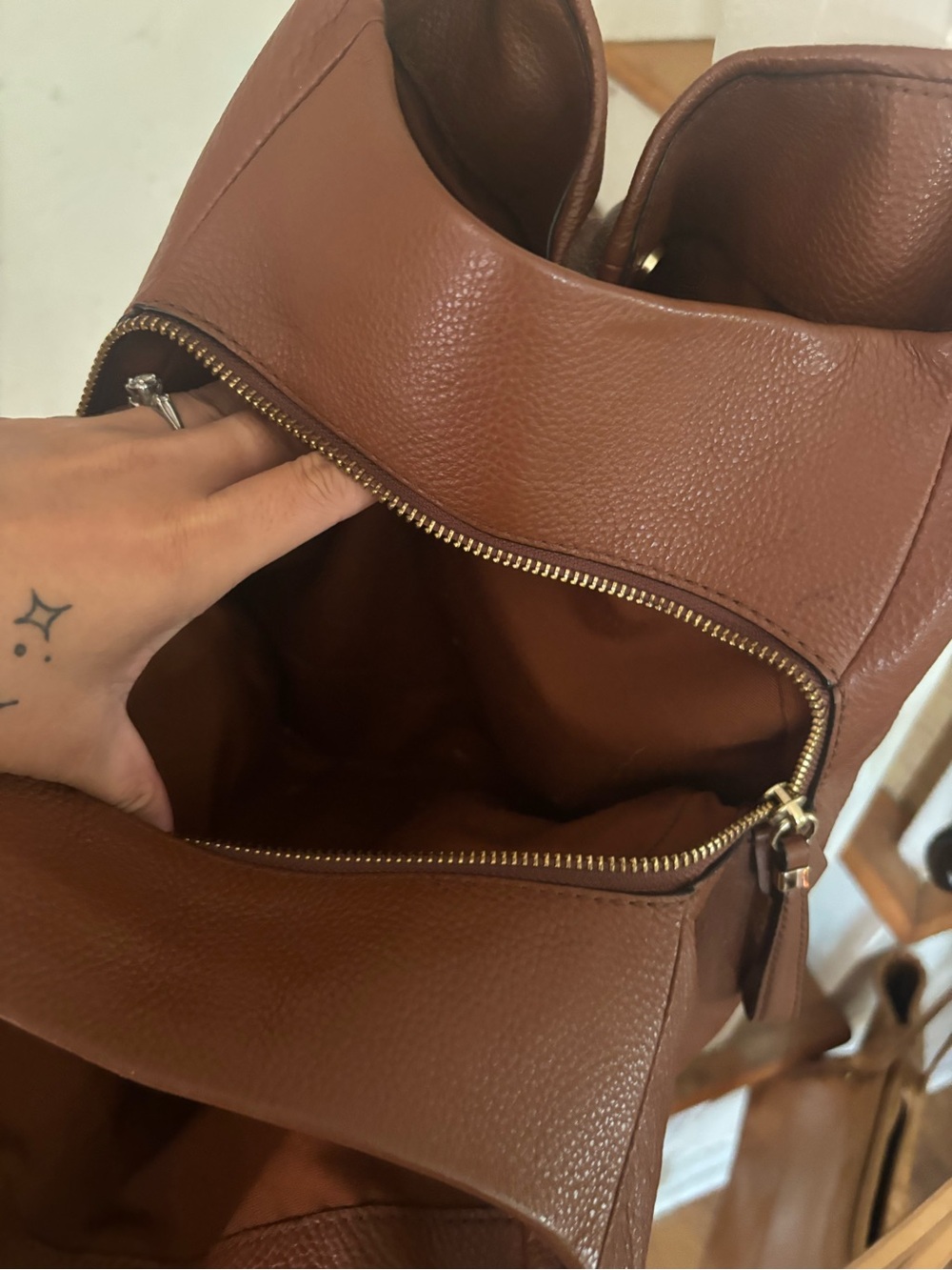 Coach Brown Pebbled Leather Shoulder Hobo - Picture 8 of 8